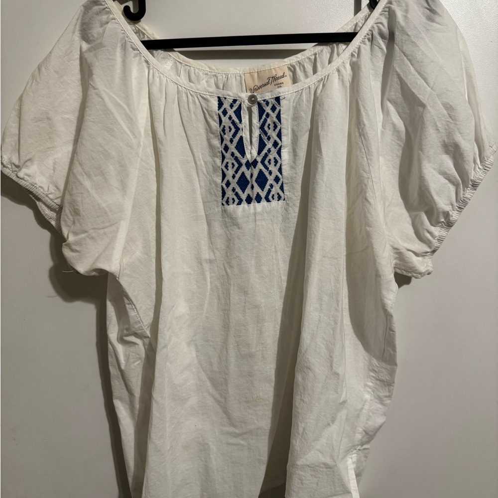 Universal Thread Cream Relaxed Embellished Blouse